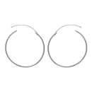 Boucles d'oreilles créoles en argent 925/000.<br/>Fil rond. Créoles Rond  Adulte Femme Indémodable 