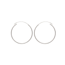 Boucles d'oreilles créoles en argent 925/000.<br/>Fil rond. Créoles Rond  Adulte Femme Indémodable 