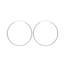 Boucles d'oreilles créoles en argent 925/000.<br/>Fil rond. Créoles Rond  Adulte Femme Indémodable 