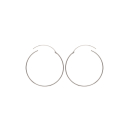 Boucles d'oreilles créoles en argent 925/000.<br/>Fil rond. Créoles Rond  Adulte Femme Indémodable 
