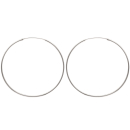 Boucles d'oreilles créoles en argent 925/000.<br/>Fil rond. Créoles Rond  Adulte Femme Indémodable 