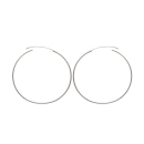 Boucles d'oreilles créoles en argent 925/000.<br/>Fil rond. Créoles Rond  Adulte Femme Indémodable 