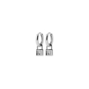 Lot de 2 pendentifs en forme de cadenas pour boucles d'oreilles créoles en argent 925/000 rhodié serti d'un oxyde de zirconium blanc.<br/>Taille adaptable pour créoles de 2 mm maximum de largeur. Cadenas Créoles Pendantes Strass  Adolescent Adulte Femme Fille Indémodable 