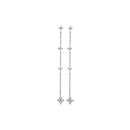 Boucles d'oreilles pendantes en argent 925/000 rhodié avec étoiles pavées d'oxydes de zirconium blancs. Etoile Pendantes Strass  Adolescent Adulte Femme Fille Indémodable Nature 