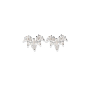 Boucles d'oreilles pendantes en argent 925/000 rhodié serties d'oxydes de zirconium blancs. Pendantes Strass  Adolescent Adulte Femme Fille Indémodable 