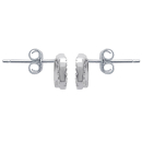 Boucles d'oreilles coeurs entrelacés en argent 925/000 rhodié et oxyde de zirconium. Coeur  Adulte Amour Femme Indémodable 