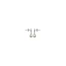 Boucles d'oreilles en argent 925/000 rhodié, oxyde de zirconium et perle d'imitation. Boule Perle  Adulte Femme Indémodable Mariage 