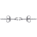 Boucles d'oreilles puces en argent 925/000 rhodié serties d'oxyde de zirconium blanc. Puce Rond  Adulte Enfant Femme Fille Garçon Homme Indémodable Mixte 