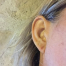 Boucles d'oreilles puces en argent 925/000 rhodié serties d'oxyde de zirconium blanc. Puce Rond  Adulte Enfant Femme Fille Garçon Homme Indémodable Mixte 