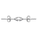 Boucles d'oreilles en argent 925/000 rhodié et oxyde de zirconium. Puce Rond  Adulte Enfant Femme Fille Garçon Homme Indémodable Mixte 