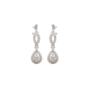 Boucles d'oreilles en argent 925/000 rhodié et oxyde de zirconium.  Adulte Femme Indémodable 