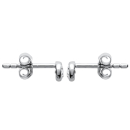 Boucles d'oreilles en argent 925/000 rhodié et oxyde de zirconium. Puce Rond  Adulte Enfant Femme Fille Garçon Homme Indémodable Mixte 