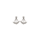 Boucles d'oreilles en argent 925/000 rhodié et oxyde de zirconium. Devant/Derrière  Adulte Femme Indémodable 