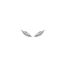 Boucles d'oreilles feuilles en argent 925/000 rhodié et oxyde de zirconium. Feuille  Adolescent Adulte Femme Fille Indémodable Nature 