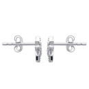 Boucles d'oreilles étoile en argent 925/000 rhodié pavées d'oxydes de zirconium blancs. Etoile  Adolescent Adulte Femme Fille Indémodable 