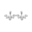 Boucles d'oreilles en argent 925/000 rhodié et oxyde de zirconium. Ovale Pendantes  Adolescent Adulte Femme Fille Indémodable 