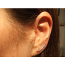 Boucles d'oreilles en argent 925/000 rhodié serties d'oxydes de zirconium blancs. Strass  Adolescent Adulte Femme Fille Indémodable 
