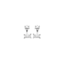 Boucles d'oreilles pendantes en argent 925/000 rhodié et oxydes de zirconium. Pendantes Strass  Adolescent Adulte Femme Fille Indémodable 