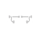 Boucles d'oreilles pendantes en argent 925/000 rhodié et oxydes de zirconium. Pendantes Strass  Adolescent Adulte Femme Fille Indémodable 