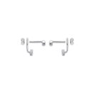 Boucles d'oreilles en argent 925/000 rhodié et oxyde de zirconium. Pendantes Rectangle Rond  Adolescent Adulte Femme Fille Indémodable 