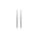 Boucles d'oreilles pendantes en argent 925/000 rhodié et oxydes de zirconium. Pendantes Strass  Adolescent Adulte Femme Fille Indémodable 