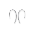Boucles d'oreilles pendantes en argent 925/000 rhodié et oxydes de zirconium. Pendantes Strass  Adolescent Adulte Femme Fille Indémodable 