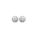 Boucles d'oreilles puces en argent 925/000 rhodié et oxydes de zirconium. Puce Strass  Adolescent Adulte Femme Fille Indémodable 