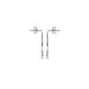 Boucles d'oreilles cercles avec petits ronds pendants en argent 925/000 rhodié et oxydes de zirconium. Cercle Pendantes Rond Strass  Adolescent Adulte Femme Fille Indémodable 