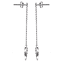 Boucles d'oreilles avec pendants en argent 925/000 rhodié et oxydes de zirconium. Etoile Pendantes Strass  Adolescent Adulte Femme Fille Indémodable Nature 
