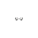 Boucles d'oreilles puces en argent 925/000 rhodié serties d'un oxyde de zirconium blanc. Puce Rond  Adolescent Adulte Femme Fille Indémodable 