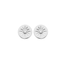 Boucles d'oreilles puces motif étoile en argent 925/000 rhodié et oxydes de zirconium. Etoile Puce Rond  Adolescent Adulte Femme Fille Indémodable Nature 
