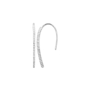 Boucles d'oreilles pendantes en argent 925/000 rhodié et oxydes de zirconium. Pendantes Strass  Adolescent Adulte Femme Fille Indémodable 
