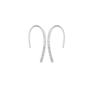 Boucles d'oreilles pendantes en argent 925/000 rhodié et oxydes de zirconium. Pendantes Strass  Adolescent Adulte Femme Fille Indémodable 