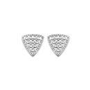 Boucles d'oreilles puces triangles en argent 925/000 rhodié et oxydes de zirconium. Puce Strass Triangle  Adolescent Adulte Femme Fille Indémodable 