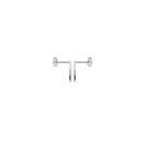 Boucles d'oreilles de forme ovale en argent 925/000 rhodié pavée d'oxydes de zirconium blancs. Ovale  Adolescent Adulte Femme Fille Indémodable 