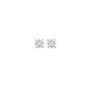 Boucles d'oreilles puces en forme d'étoile en argent 925/000 rhodié pavées d'oxydes de zirconium blancs. Etoile Puce Strass  Adolescent Adulte Femme Fille Indémodable Nature 