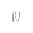 Boucles d'oreilles créoles en argent 925/000 rhodié et oxyde de zirconium. Créoles  Adulte Femme Indémodable 