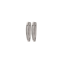 Boucles d'oreilles créoles en argent 925/000 rhodié et oxyde de zirconium. Créoles  Adulte Femme Indémodable 