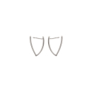Boucles d'oreilles créoles en argent 925/000 rhodié et oxyde de zirconium. Créoles  Adulte Femme Indémodable 