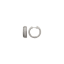 Boucles d'oreilles créoles en argent 925/000 rhodié et oxyde de zirconium. Créoles Rond  Adulte Femme Indémodable 