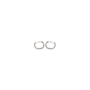 Boucles d'oreilles créoles en argent 925/000 rhodié et oxyde de zirconium. Créoles Rond  Adulte Femme Indémodable 