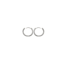 Boucles d'oreilles créoles en argent 925/000 rhodié et oxyde de zirconium. Créoles Rond  Adulte Femme Indémodable 