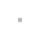 Boucles d'oreilles créoles en argent 925/000 rhodié serties d'oxydes de zirconium blancs. Créoles Rond  Adulte Femme Homme Indémodable Mixte 