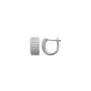 Boucles d'oreilles créoles en argent 925/000 rhodié et oxyde de zirconium. Créoles Rond  Adulte Femme Indémodable 