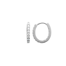 Boucles d'oreilles créoles en argent 925/000 rhodié et oxydes de zirconium. Créoles Strass  Adolescent Adulte Femme Fille Indémodable 