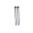 Boucles d'oreilles créoles en argent 925/000 rhodié et oxydes de zirconium. Créoles Strass  Adolescent Adulte Femme Fille Indémodable 