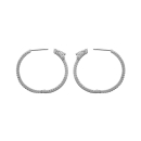 Boucles d'oreilles créoles en argent 925/000 rhodié et oxydes de zirconium. Créoles Strass  Adolescent Adulte Femme Fille Indémodable 
