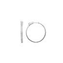 Boucles d'oreilles créoles en argent 925/000 rhodié et oxydes de zirconium. Créoles Strass  Adolescent Adulte Femme Fille Indémodable 