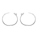 Boucles d'oreilles créoles en argent 925/000 rhodié et oxydes de zirconium. Créoles Strass  Adolescent Adulte Femme Fille Indémodable 