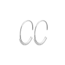 Boucles d'oreilles créoles en argent 925/000 rhodié et oxydes de zirconium.  Créoles Rond Strass  Adolescent Adulte Femme Fille Indémodable 